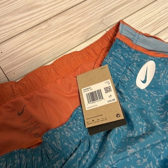 NWT Nike Dri-fit running shorts 3x Teal/Coral - Picture 2 of 7